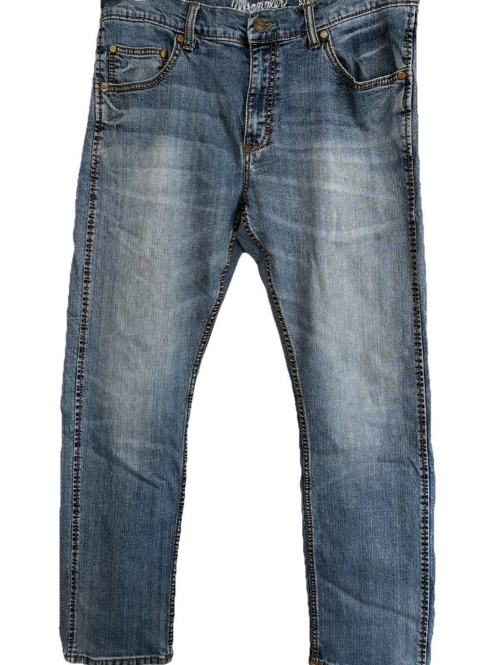 Wrangler Retro Slim Straight "Bozeman men's Jeans 36x32 Blue Denim WLT88BZ Wash